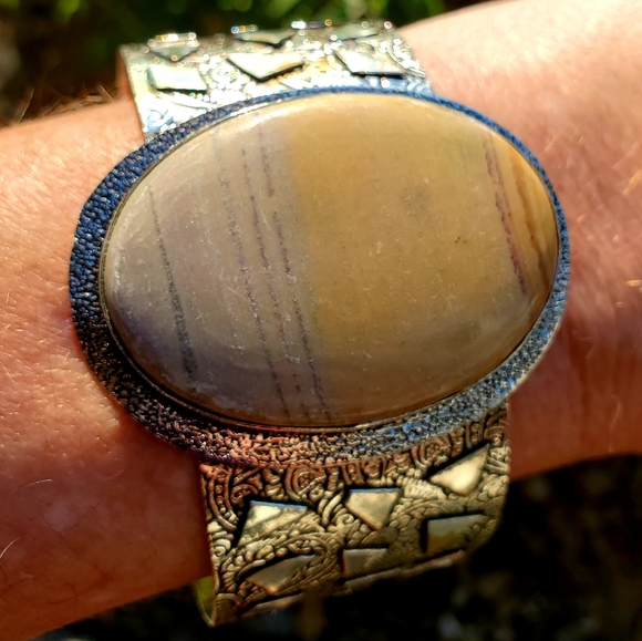 New Mookaite 925 Silver Cuff Bracelet. - Picture 2 of 16